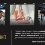 The India Retail Cosmetics Market stood at USD 20.64 Billion and may grow in the forecast with a CAGR of 4.34% by 2029.