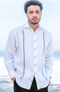 men blended linen shirt