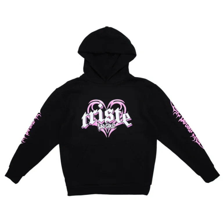 Triste Black Pullover Hoodie