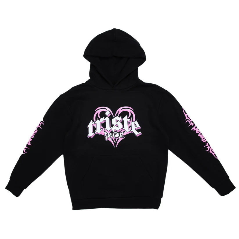 Triste Black Pullover Hoodie