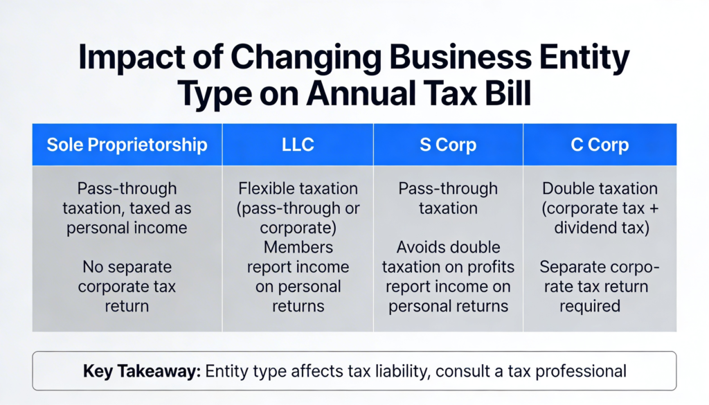 How changing your business entity type can impact your annual tax bill