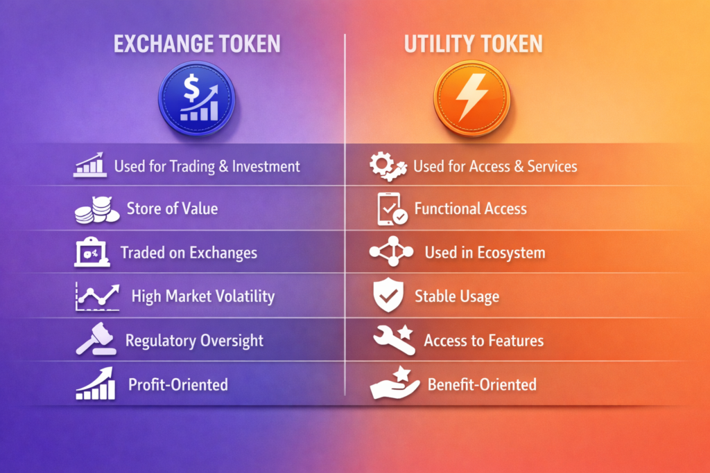 Exchange Token vs Utility Token