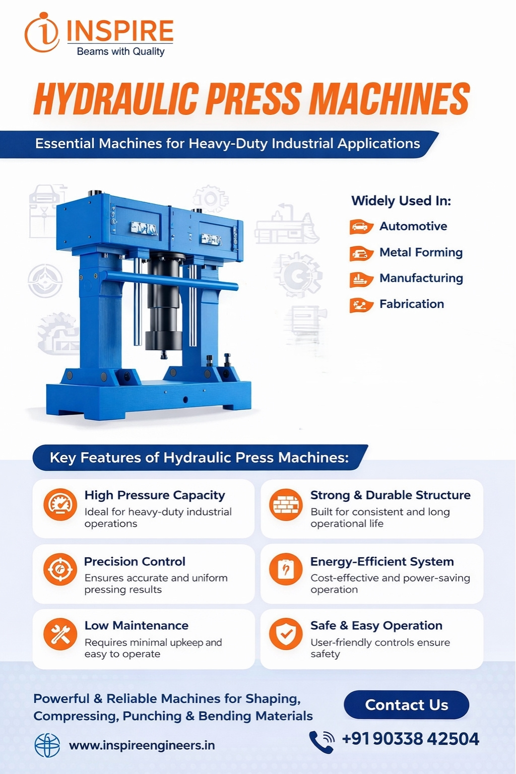 Hydraulic Press Machine Manufacturer in India Inspire Engineers