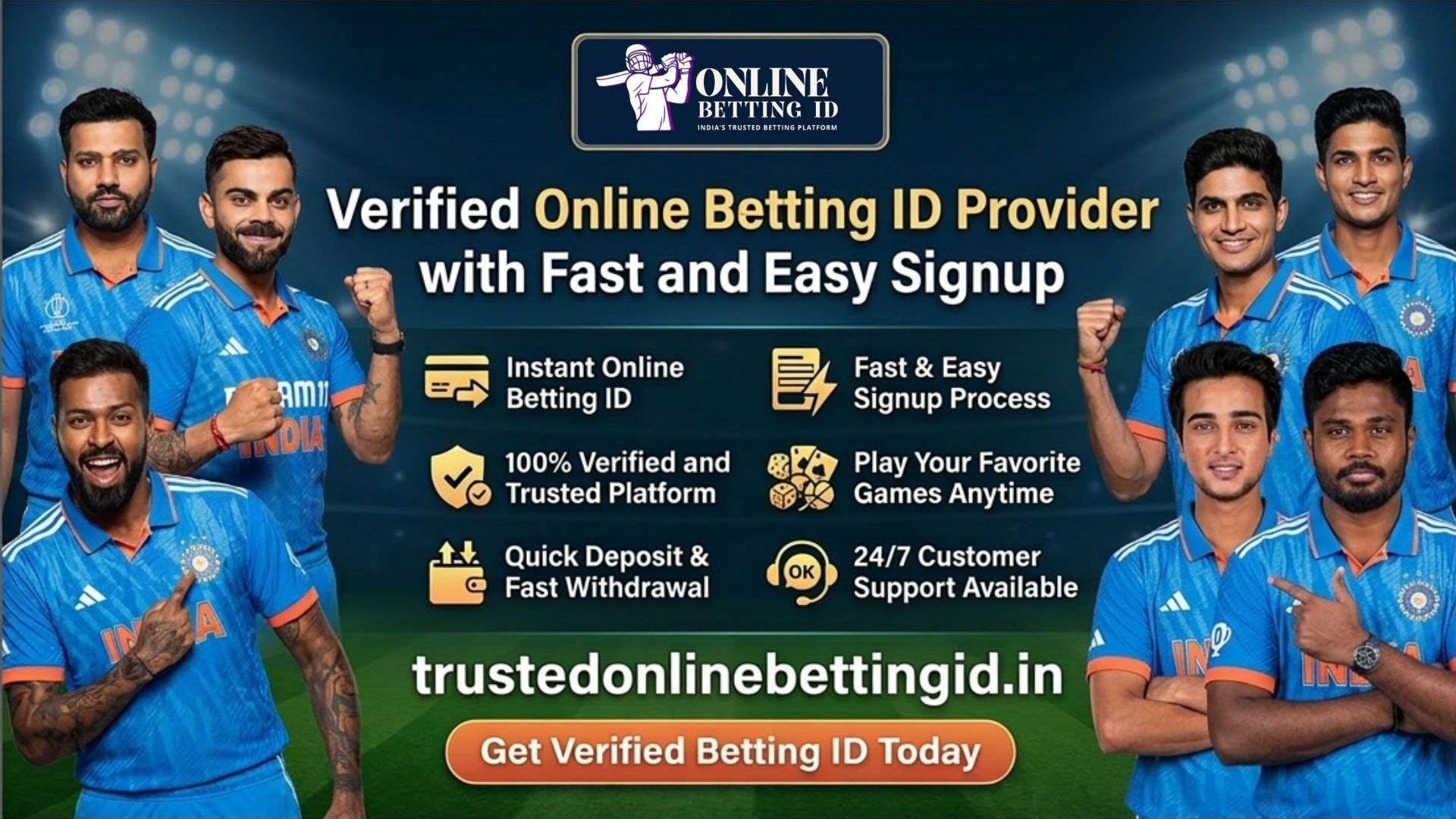 TrustedOnlineBettingID.in is a reliable online betting id provider, offering fast signup, secure access, smooth service, and a user-friendly experience for players seeking trusted betting ID solutions online today easily.
