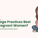 Pregnant woman practicing prenatal yoga illustration – Are Yoga Practices Best for Pregnant Women blog banner