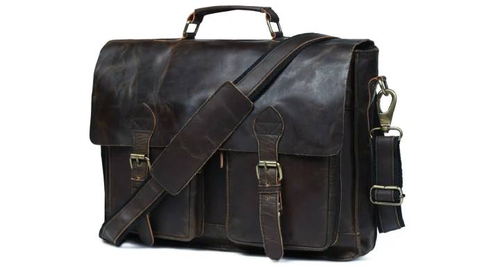 vintage leather messenger bag