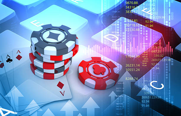 Online rummy and poker business concept. 3d illustration