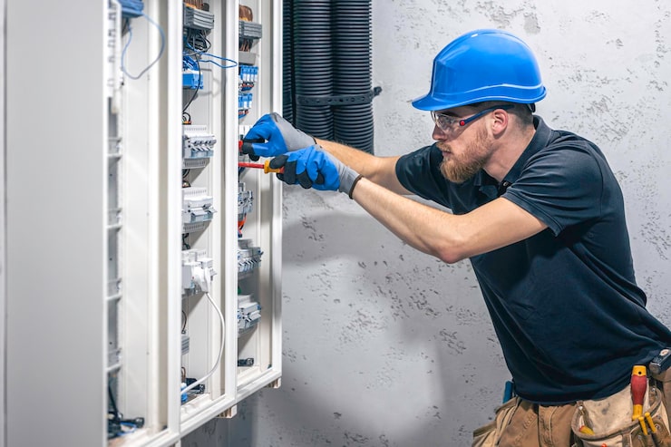 male-electrician-works-switchboard-with-electrical-c