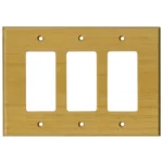 Alder Satin Lacquer 3 Rocker GFCI Decora Switch Covers with elegant wooden finish for modern home décor and wall plate styling.