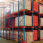 Heavy duty warehouse storage rack system with mezzanine floor and staircase by BrezzIndia Storage System