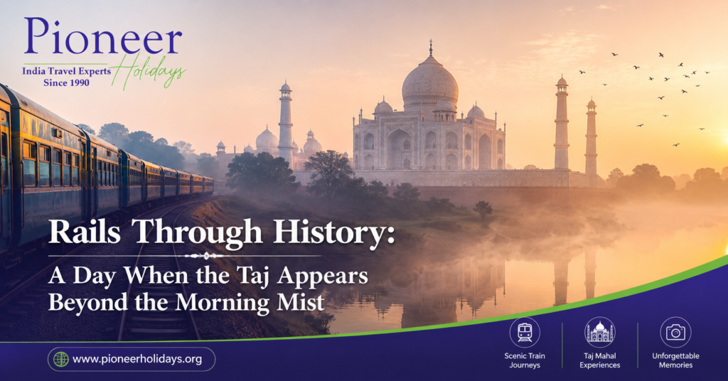 Rails Through History: A Day When the Taj Appears Beyond the Morning Mist
