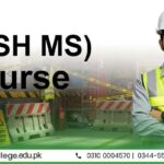 A man in a green jacket and white helmet standing, and his left side text written " IOSH MS Course