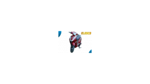 Red ELESCO electric scooty displayed on a clean white background, showcasing a modern design and sustainable transportation solution.
