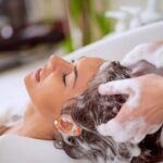 woman taking salon services