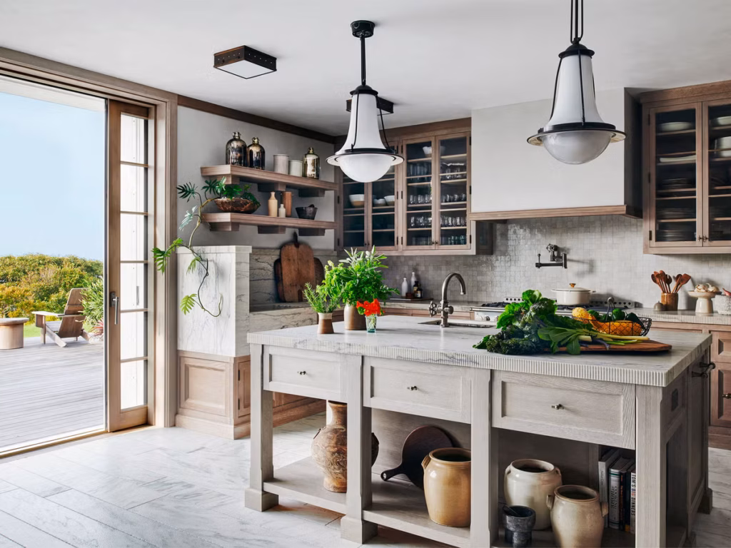 Farmhouse white kitchen island