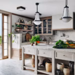 Farmhouse white kitchen island