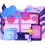 Cross-platform programming concept vector illustration.