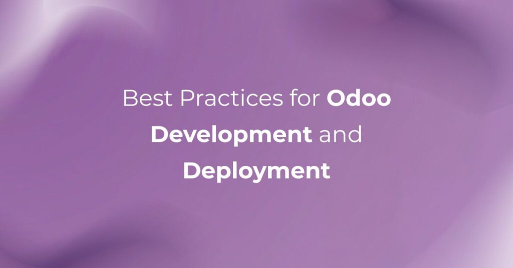 Odoo ERP consultants reviewing custom module code, automated testing, staging validation, and a secure Odoo deployment pipeline.