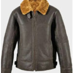 Cropped Brown Shearling Jacket
