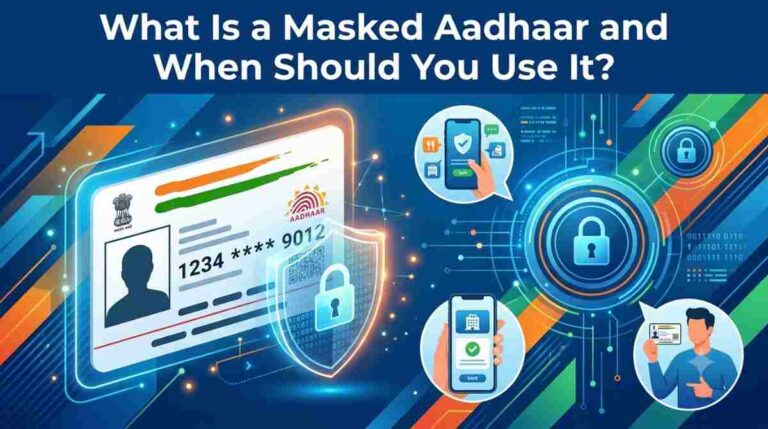 Masked Aadhaar showing partial Aadhaar number for privacy