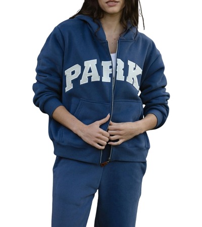 Parkee Hometown Varsity Zip-Up Hoodie Navy Blue
