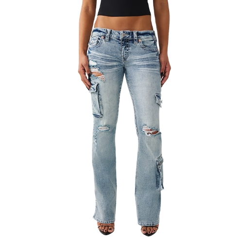 True Religion Becca Low Rise Cargo Flap Bootcut Jean