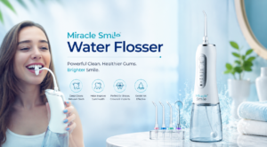 Miracle Smile cordless water flosser for convenient daily teeth and gum cleaning