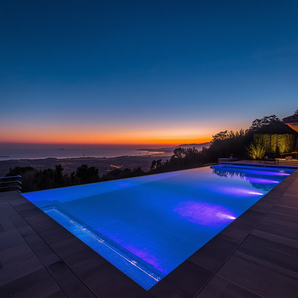 lucid-origin_A_luxurious_modern_infinity-edge_swimming_pool_at_sunset_overlooking_a_villa_gar-0