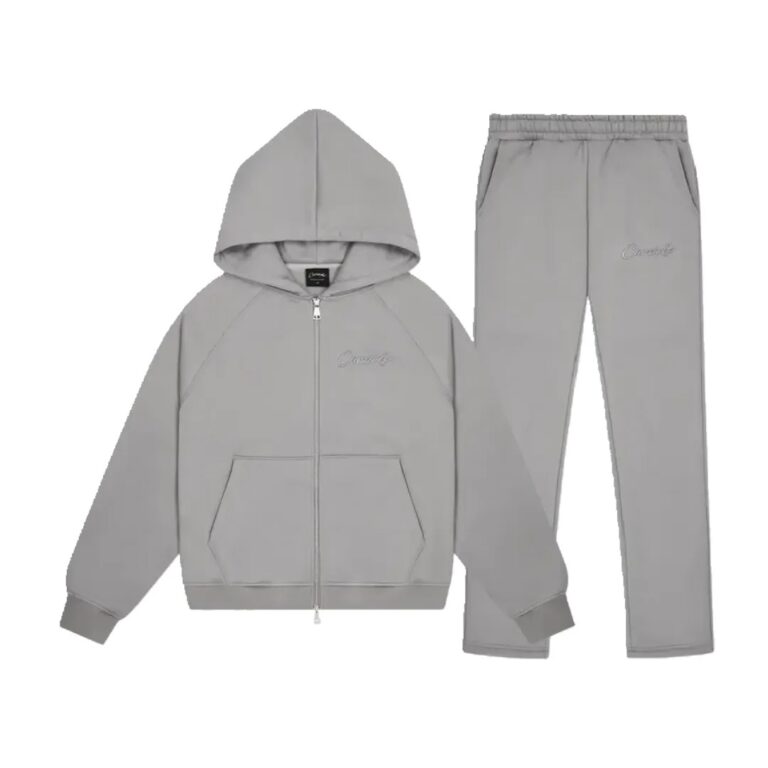 Grey Carsicko Core Tracksuit with zip-up hoodie and matching trousers