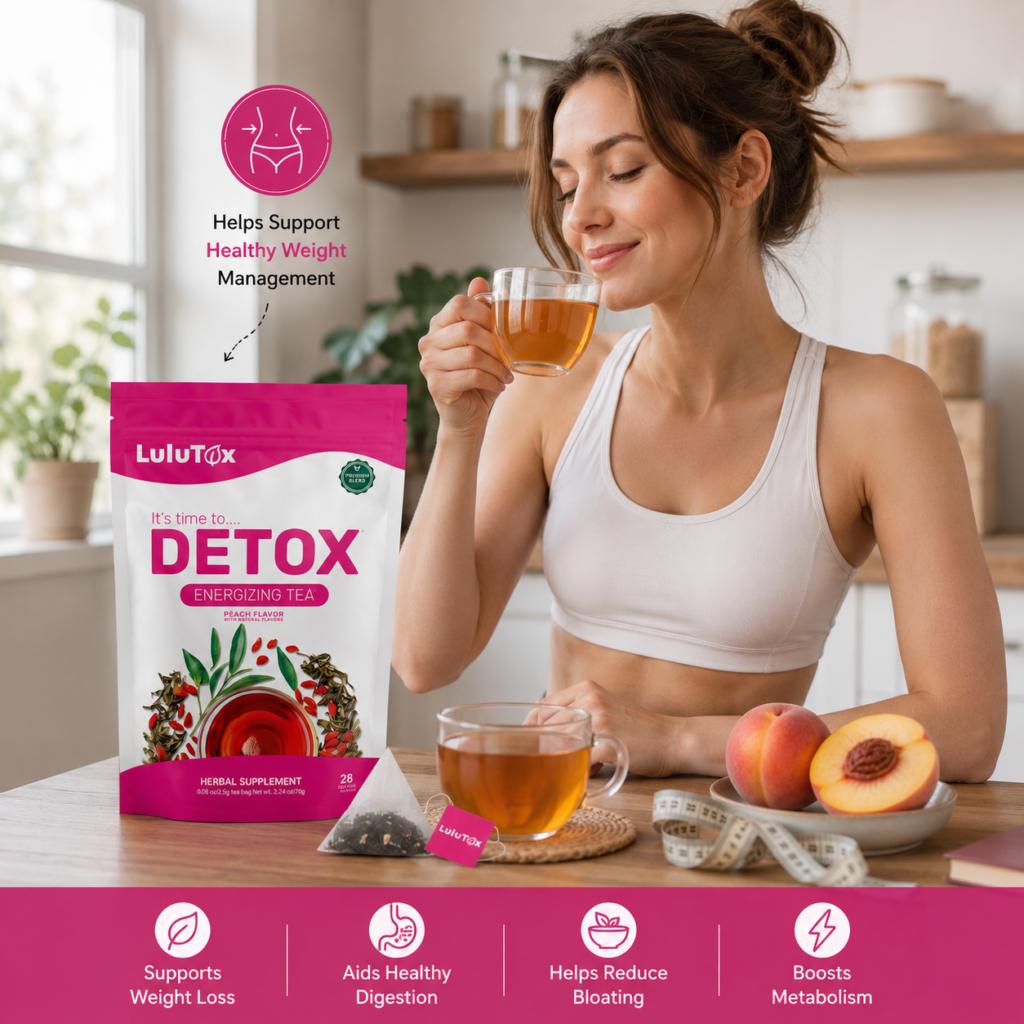 Lulutox Detox Tea ingredients and herbal tea blend for everyday wellness