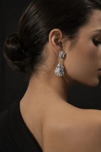 Molten Texture Sterling Silver Drop Earrings