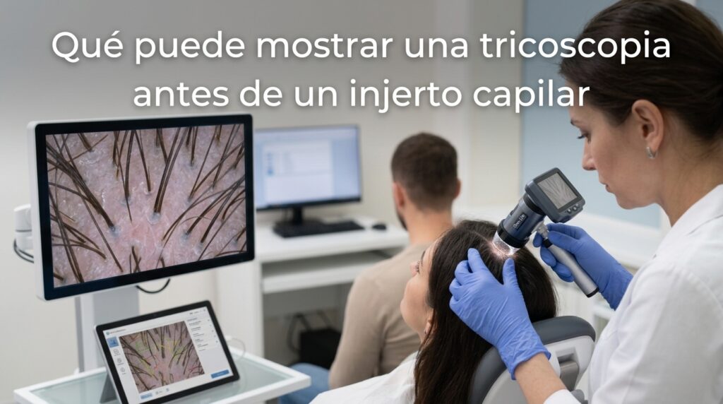 Qué puede mostrar una tricoscopia antes de un injerto capilar