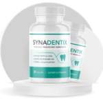 Synadentix oral health supplement bottle for daily teeth and gum care.