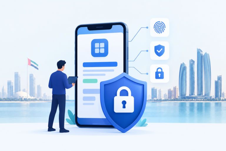 Abu Dhabi Mobile Security Illustration