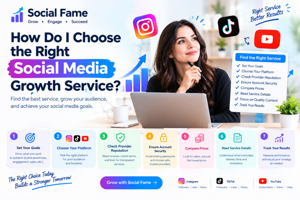 Social media has become an important part of modern marketing, helping individuals, creators, and businesses connect with audiences online. Whether you want to improve your Instagram presence, promote TikTok videos, or increase the visibility of your YouTube content, social media growth services can be one option to explore. However, before choosing a provider, many users ask an important question: Do I need to share my social media password? The short answer is no. Standard public-profile growth services generally do not require your password. Understanding what information is needed and how to protect your account can help you make informed decisions when exploring social media growth services from Social Fame. Why Is Your Social Media Password Important? Your social media password protects your account, personal information, private messages, and published content. If an unauthorized person gains access, they may change your account settings, publish unwanted content, or prevent you from accessing your profile. For businesses and content creators, losing access to a social media account can also affect brand reputation, customer communication, and ongoing marketing activities. Keeping your password private is one of the simplest ways to improve account security. You should never share your login credentials with an unfamiliar provider just to receive followers, likes, views, or subscribers. Do Social Media Growth Services Require Your Password? Most standard services for public social media profiles do not need your account password. Depending on the service, a provider may only require your public username, profile URL, or a link to a particular post or video. For example: Instagram followers: A provider may request your Instagram username or profile link. TikTok views: A provider may need the link to the video you want to promote. YouTube views: A video URL may be sufficient to identify the relevant content. Social media likes: The provider may request a link to the specific post. These details help identify the correct profile or content without requiring direct access to your account. Requirements can vary by service, so always review the instructions before placing an order. Avoid providers that request unnecessary sensitive information. What Information Should You Provide? When using social media growth services, you should provide only the information necessary to complete your order. Common examples include: 1. Your Public Username Your username helps identify the correct account. Make sure it is spelled correctly to avoid ordering a service for the wrong profile. 2. Your Profile URL A profile link directs the provider to your public social media account. This can be useful when usernames are similar or when multiple accounts exist. 3. Your Post or Video Link For services related to likes or views, a direct link helps identify the content associated with your order. 4. Your Order Details You may need to select a service and quantity. Read the description carefully to understand what is included before proceeding. Never share your password, recovery codes, or two-factor authentication codes with an untrusted provider. These details can give someone access to your account or make it easier to bypass security protections. How Can You Protect Your Account When Using Growth Services? Account security should always be a priority when choosing third-party services. Following a few basic precautions can help reduce unnecessary risks. Choose a Transparent Provider Research the provider before making a purchase. Review its service descriptions, pricing, delivery estimates, terms, and customer support information. Be cautious of unrealistic promises, unclear requirements, or requests for unnecessary account access. Enable Two-Factor Authentication Two-factor authentication adds another layer of protection by requiring additional verification during certain login attempts. Enable it whenever the platform offers this feature. Use a Strong, Unique Password Avoid reusing the same password across multiple websites. A unique password helps reduce the risk that a security problem on one service will affect your other accounts. Monitor Your Account Activity Regularly review your account's security settings and login activity. If you notice an unfamiliar login or unexpected changes, secure your account immediately. Review Platform Policies Instagram, TikTok, and YouTube have rules regarding artificial engagement, spam, and third-party services. Some methods may violate platform policies and could result in engagement adjustments, content removal, or account restrictions. Before purchasing a service, understand the relevant platform rules and any associated risks. Can You Use Social Fame Without Sharing Your Password? Social Fame offers social media growth services for users interested in Instagram, TikTok, and YouTube. Depending on the selected service, you may need to provide a public username, profile URL, or content link. For standard public-profile services, sharing your password should generally not be necessary. However, review the specific service requirements before placing an order so you know exactly what information is requested. If you have questions about a particular service, contact the provider's support team for clarification. Providing only the information needed for your order is a sensible way to protect your privacy. Are Social Media Growth Services Completely Risk-Free? No third-party service can guarantee zero risk. Even if you never share your password, certain methods of increasing followers, likes, views, or subscribers may conflict with platform policies. It is also important to remember that higher engagement numbers do not automatically translate into genuine audience interest, website traffic, or sales. For more sustainable results, combine your social media activities with: Publishing original and useful content. Maintaining a consistent posting schedule. Responding to comments and messages. Understanding your target audience. Reviewing platform analytics. Following the platform's rules and recommendations. These practices help support a more balanced approach to social media growth. Benefits of Keeping Your Password Private Protecting your login credentials offers several important benefits: Better privacy: Helps protect your personal information and private messages. Greater account control: Keeps important security credentials in your hands. Reduced security risks: Limits opportunities for unauthorized access. Business protection: Helps safeguard accounts used for marketing and customer communication. Peace of mind: Allows you to evaluate growth services without unnecessarily exposing sensitive information. Account security is important whether you manage a personal profile, a creator account, or a business page. Conclusion So, do you need to share your social media password? Generally, no. Standard public-profile growth services usually require only a username, profile URL, or link to the content associated with an order. When exploring Social Fame's social media growth services, review the specific requirements, keep your login credentials private, and make sure you understand the applicable platform policies before purchasing. Remember that social media growth involves more than increasing numbers. Protecting your account, creating valuable content, and building meaningful relationships with your audience are all important parts of developing a stronger online presence. Keep your password private, choose services carefully, and make account security a priority while growing your social media presence.