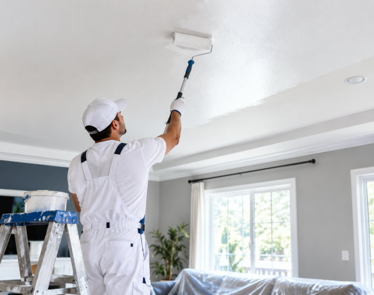 Professional Ceiling Painting in a Modern Room