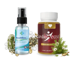 BreathEaseX-CardioEaseX wellness supplement bottles