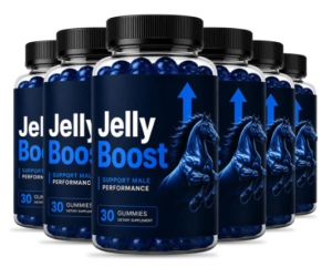 Jelly Boost supplement product – product packaging and official website information.