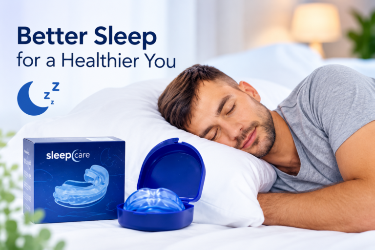 SleepZee adjustable anti-snoring mouthpiece for nighttime use